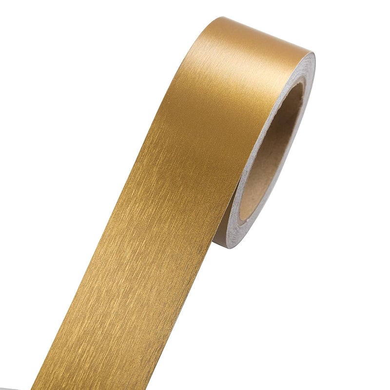 Ruaniao Peel and Stick PVC Self-Adhesive Border Trim, 2 Inch X 39 Ft PVC Baseboard Molding Trim Repair Tape, Light Brown Mirror Tape Border for Home Kitchen, Dining Room, Office, Bathroom - Image 1